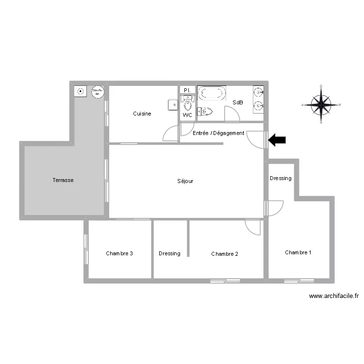 51911 PATRONCINI. Floor plan with 7  and 93 m²