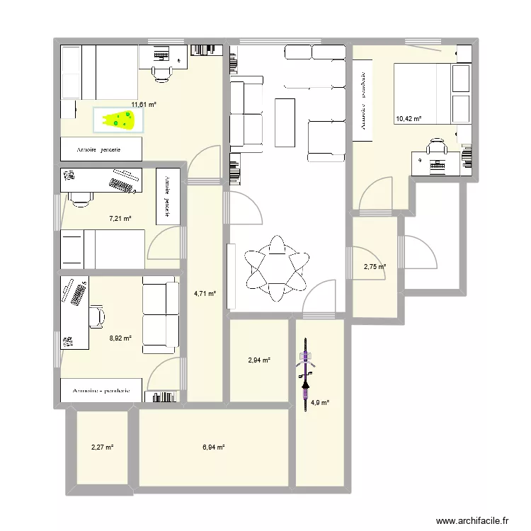 Flat. Floor plan with 10 and 63 m² Flat. Floor plan with 10 and 63 m²