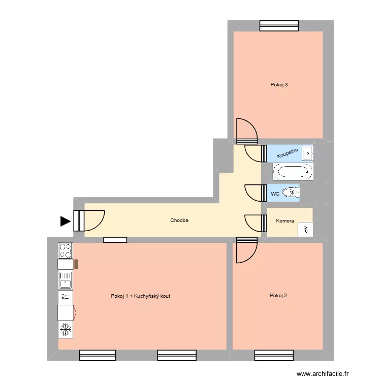Opavská 789, byt 4. Floor plan with Opavská 789, byt 4. Floor plan with