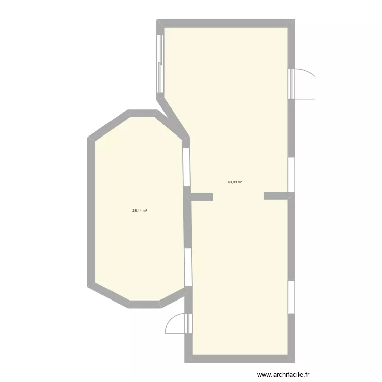 CORNAS Salons. Floor plan with 2  and 91 m²