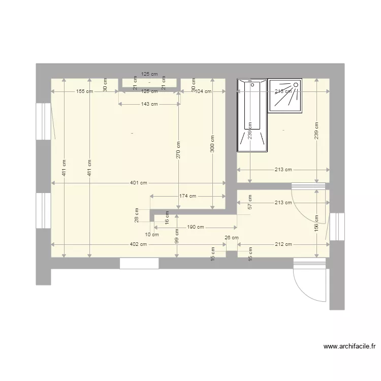 wattripont badkamer. Floor plan with 
