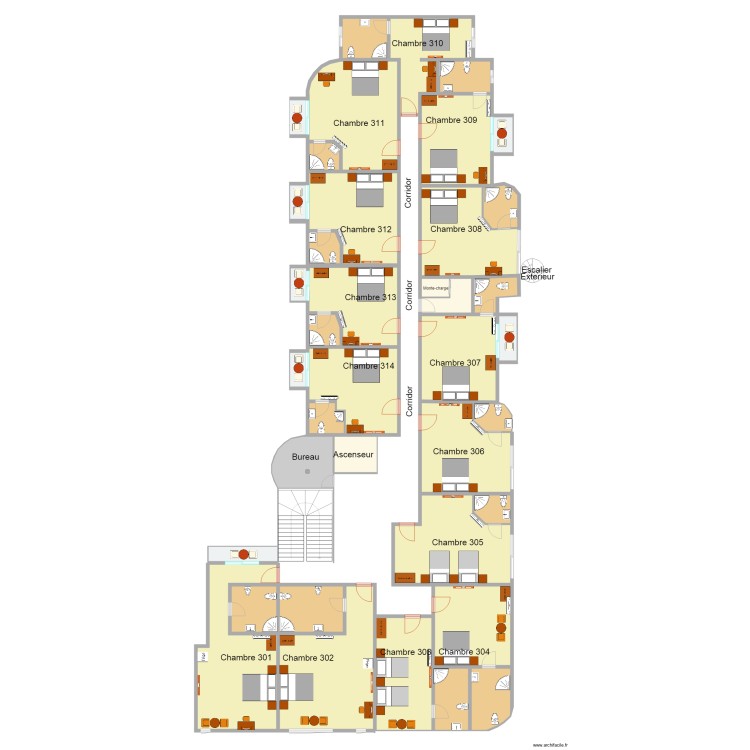 deuxieme etage mirador hotel. Floor plan with 0 room and 0 m2