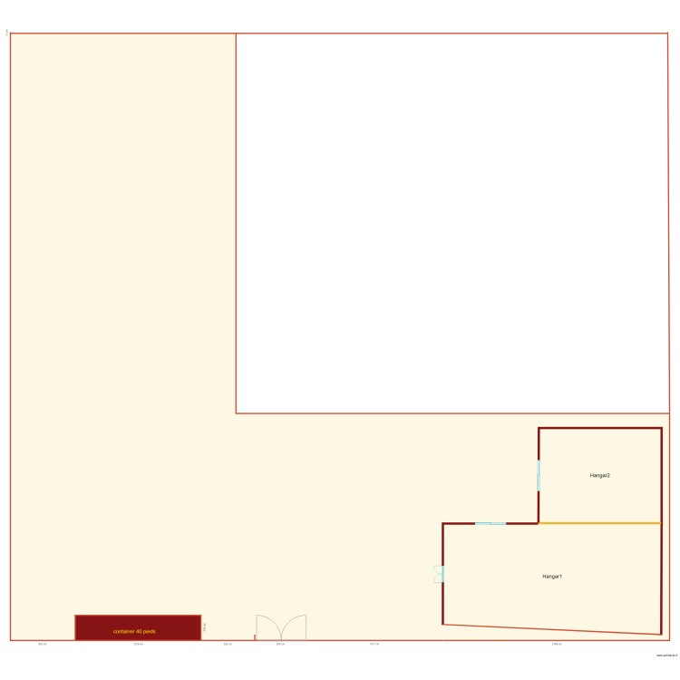 amenagement premier hangar. Floor plan with 0 room and 0 m2