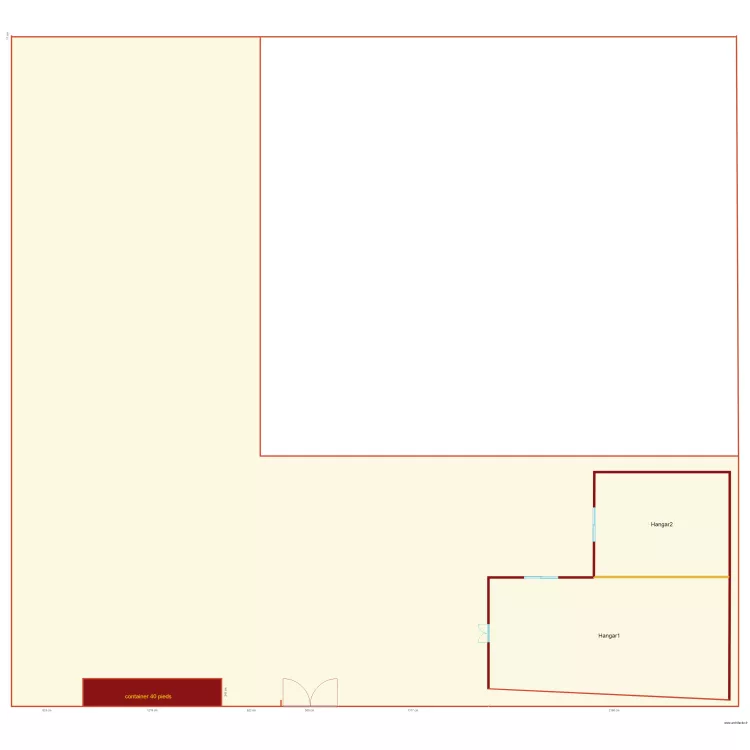 amenagement premier hangar. Floor plan with 