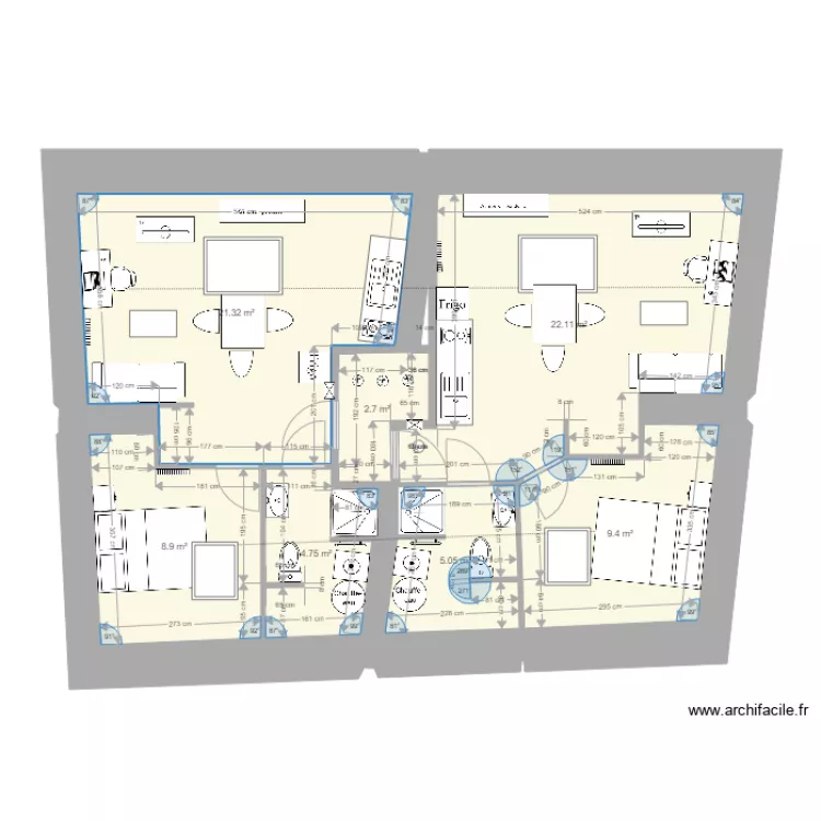 st nicolas Etage 2 V10. Floor plan with 
