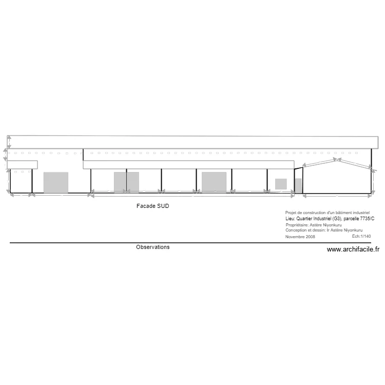 facade SUD norme A3. Floor plan with 
