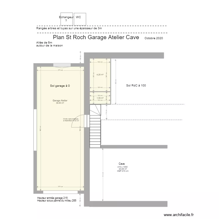 Garage Atelier Cave échangeur. Floor plan with Garage Atelier Cave échangeur. Floor plan with