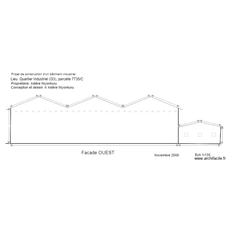 facade ouest norme A4. Floor plan with 
