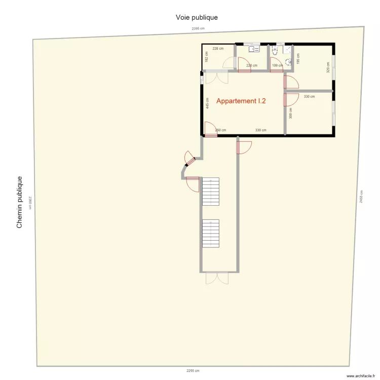 appartement I2. Floor plan with 