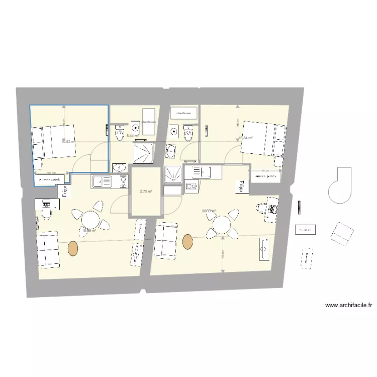 st nicolas Etage 2 V7 valerie. Floor plan with 