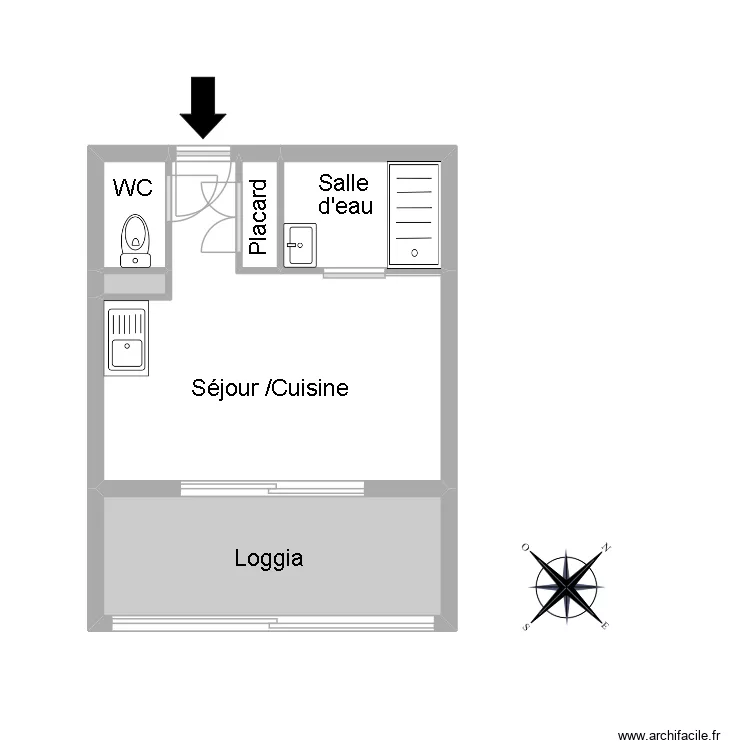 51375 MARCHIONE. Floor plan with 6  and 25 m²