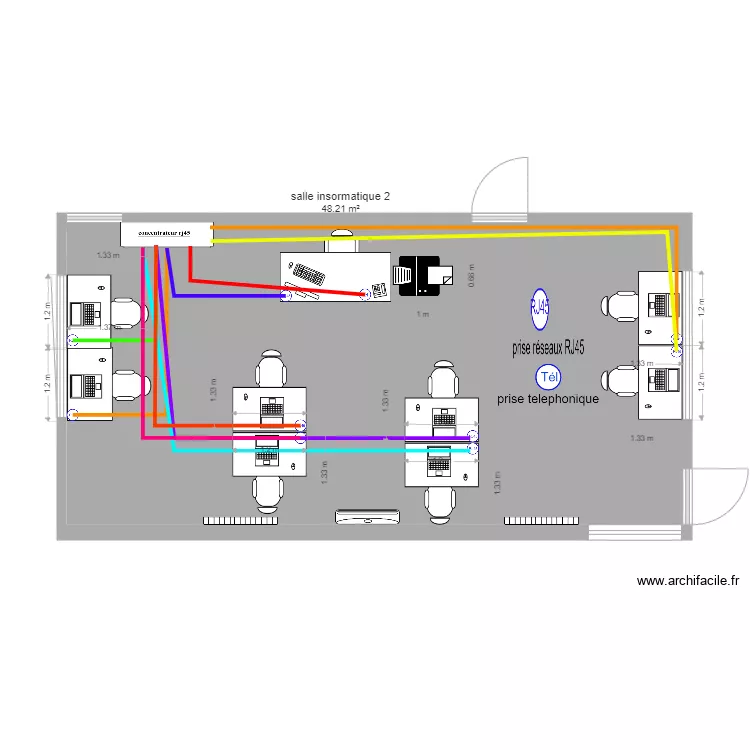 Salle informatique 2. Floor plan with 