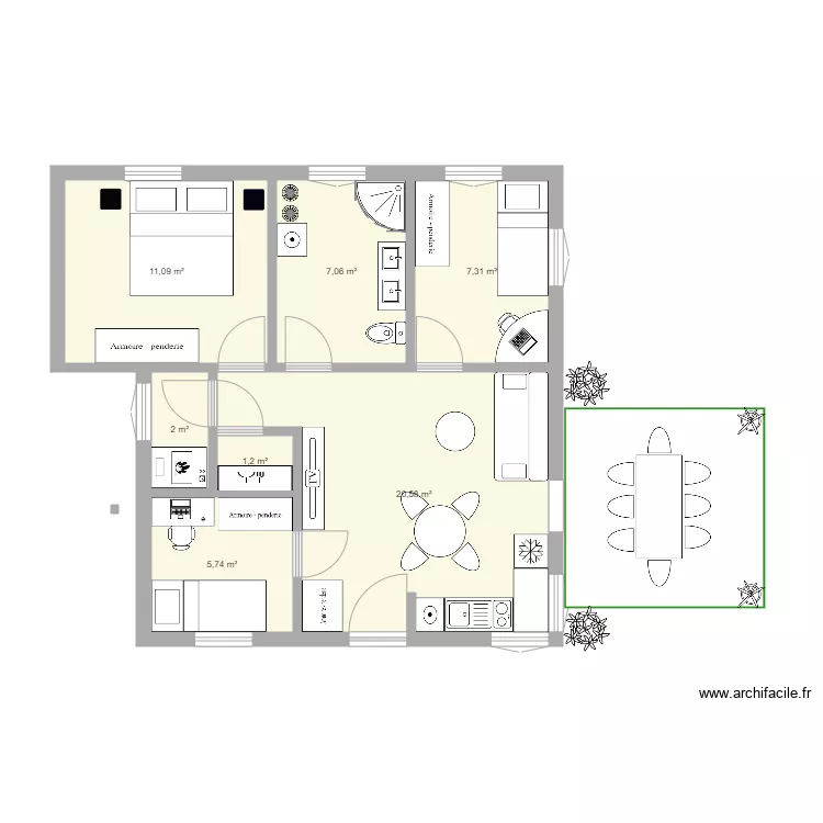 First malo manja. Floor plan with 