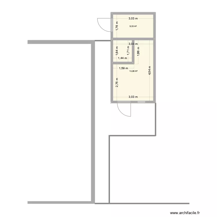 BRITT. Floor plan with 2  and 19 m²