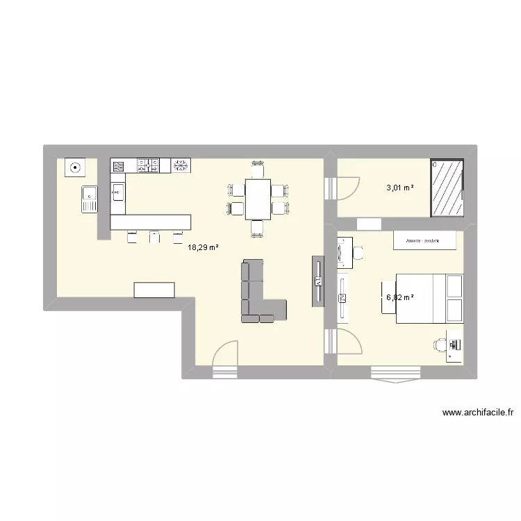 house m&a2. Floor plan with 3  and 28 m²