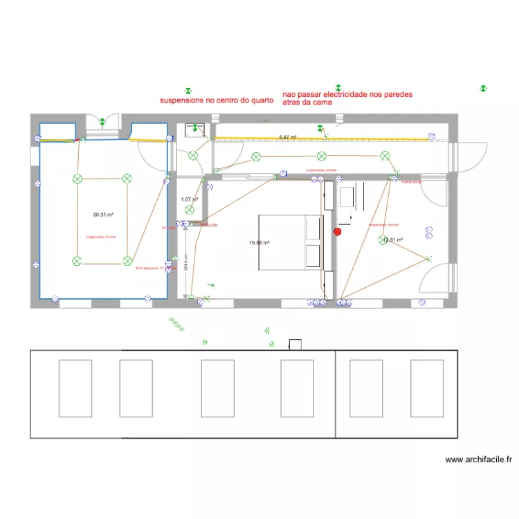 nos chambres facade. Floor plan with 