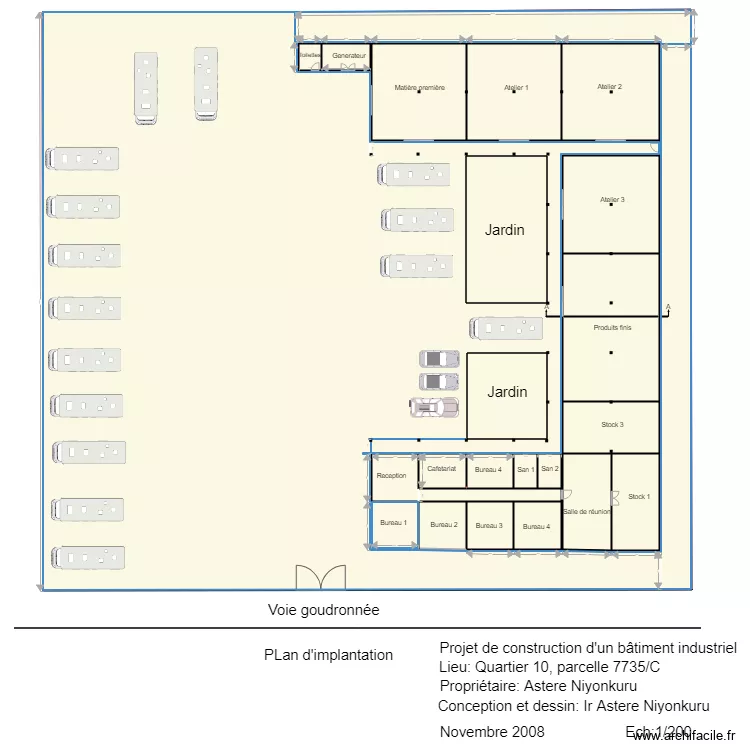 implantation Q10 norme. Floor plan with 