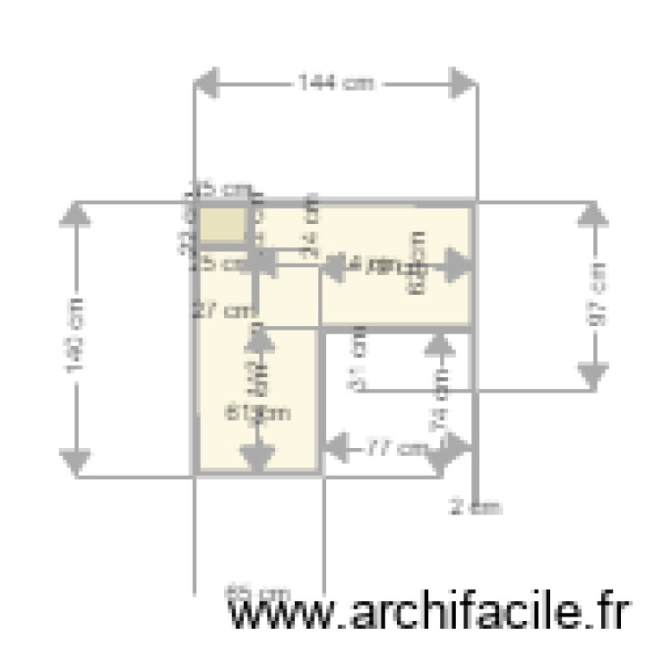 kitchenette space size. Floor plan with 0 room and 0 m2