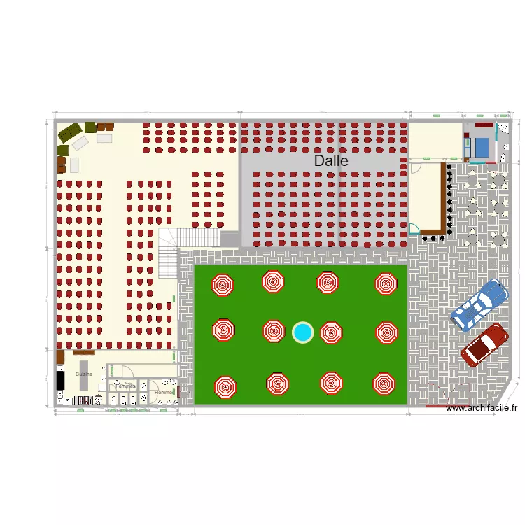 salle de reception Mwamba2. Floor plan with 