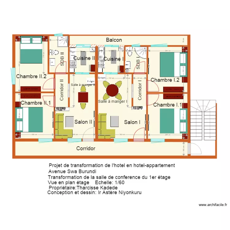 Kadede transfo salle 1er etage. Floor plan with 