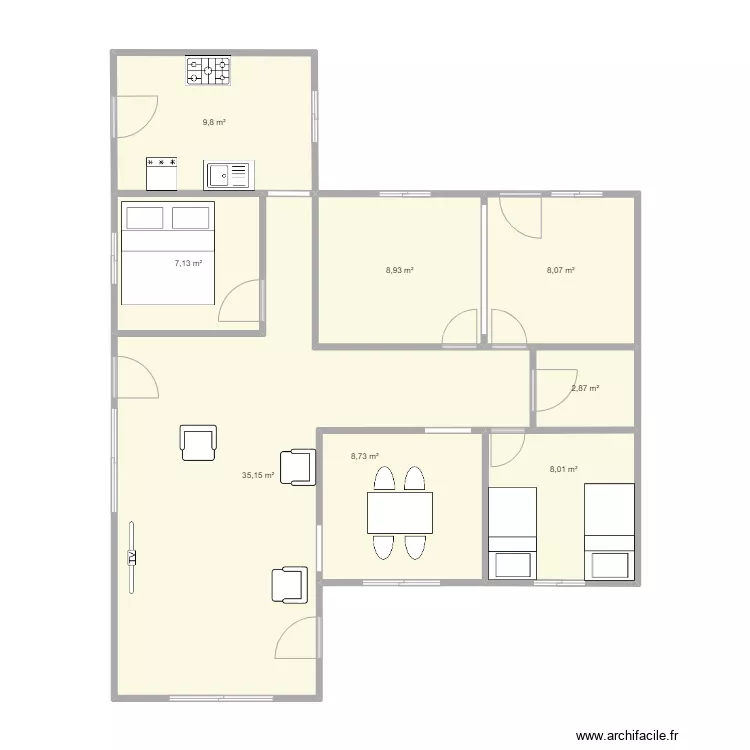 Melipilla Casa 2. Floor plan with 