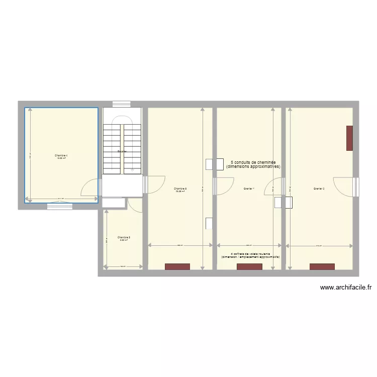 Chic à Chic Etage existant. Floor plan with Chic à Chic Etage existant. Floor plan with