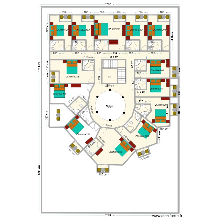 amenagement etage rumonge v1. Floor plan with 0 room and 0 m2
