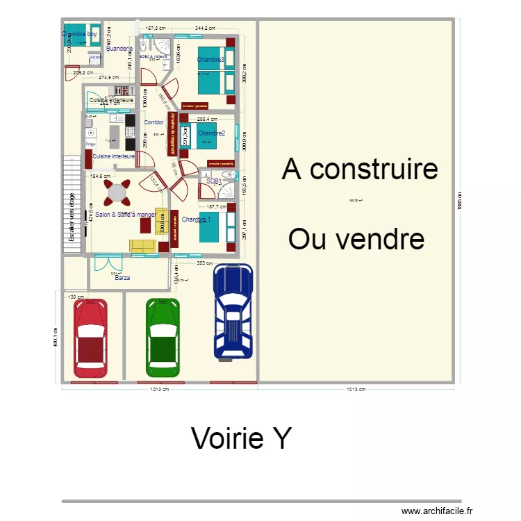 vue en plan Callixte Nyabugete IV RDC2. Floor plan with 