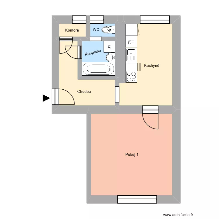 Chopinova 130, byt 1. Floor plan with 11  and 161 m²