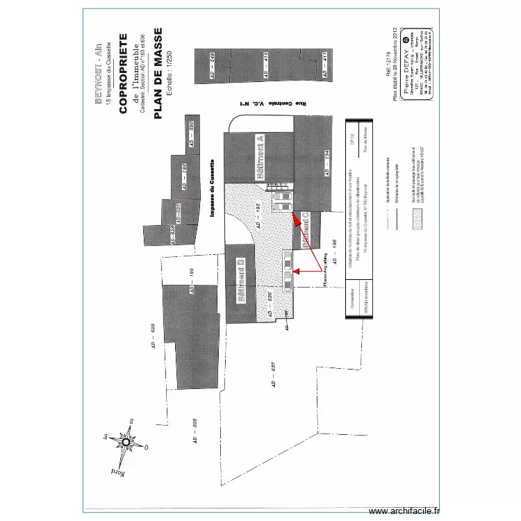 Plan de masse Beynost. Floor plan with 