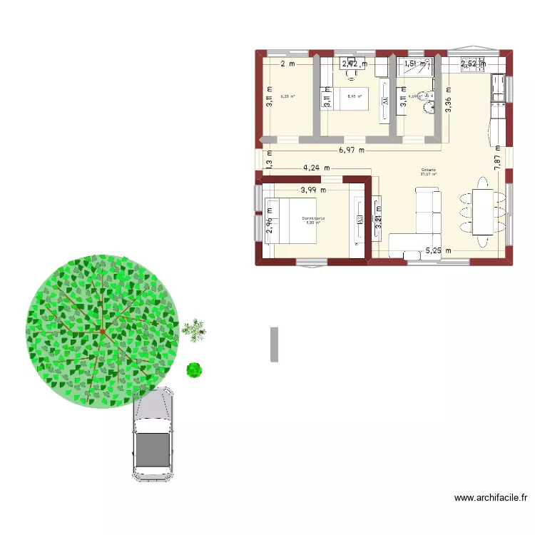 Casa. Floor plan with 5 and 69 m² Casa. Floor plan with 5 and 69 m²
