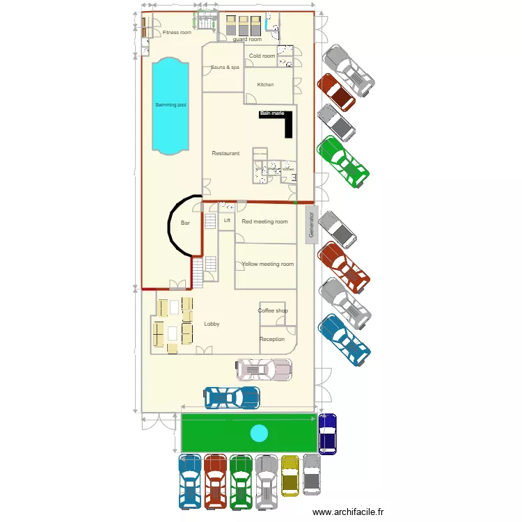 Kine space. Floor plan with 