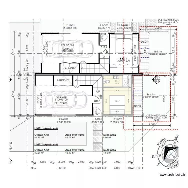Townhouse GF ensuite. Floor plan with 