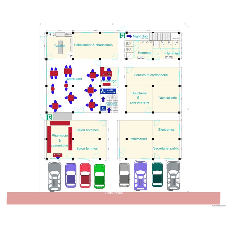 nouveau vue en plan rdc. Floor plan with 0 room and 0 m2