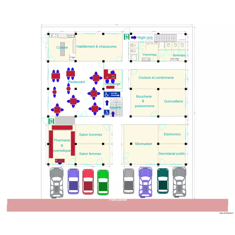 nouveau vue en plan rdc. Floor plan with 