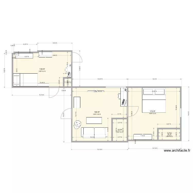 Upstairs. Floor plan with 