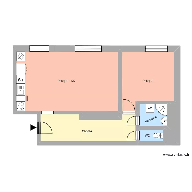 Hlavn&iacute; tř&iacute;da 395, byt 1. Floor plan with 11  and 178 m²