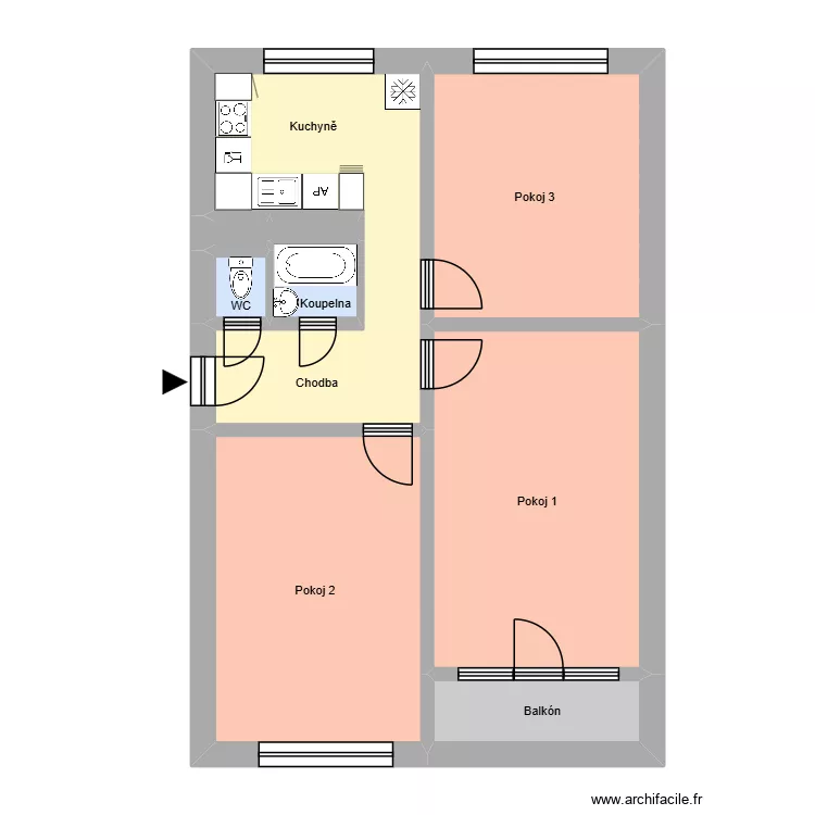 Resslova 512, byt 7. Floor plan with 13  and 193 m²