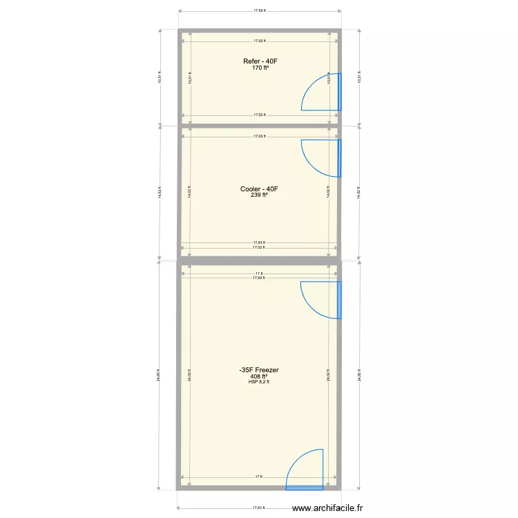 STL Can - Ref Cool and Freezer. Floor plan with 