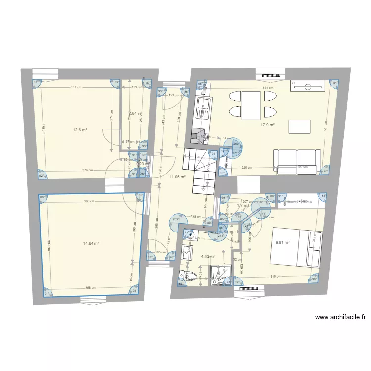 st nicolas rdc v3. Floor plan with 