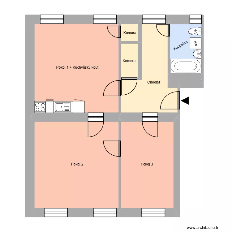 Sl&aacute;mova 266, byt 1. Floor plan with 12  and 189 m²