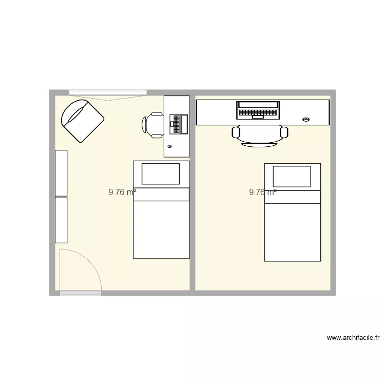 Habitaci&oacute;n de Daniel. Floor plan with 