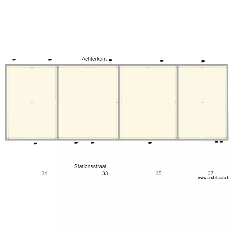 plan cam&eacute;ras 4 b&acirc;timents. Floor plan with 