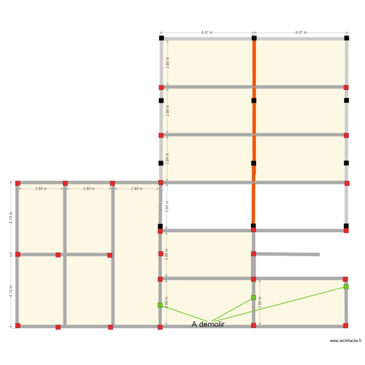 emplacement colonnes. Floor plan with 0 room and 0 m2