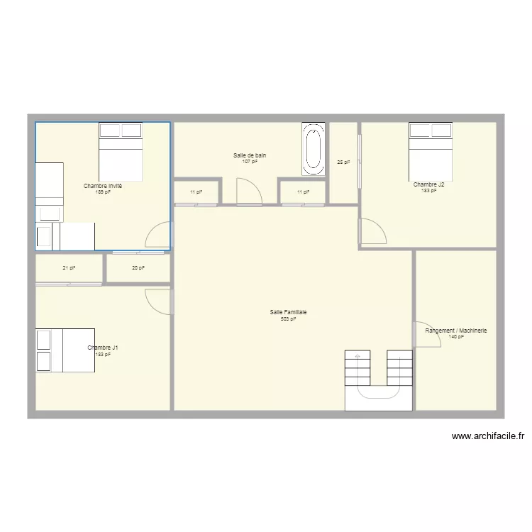plan sous sol 2 de 1. Floor plan with 