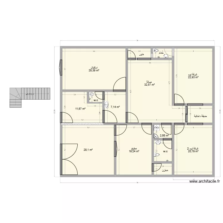 منزل 12.64*16. Floor plan with 