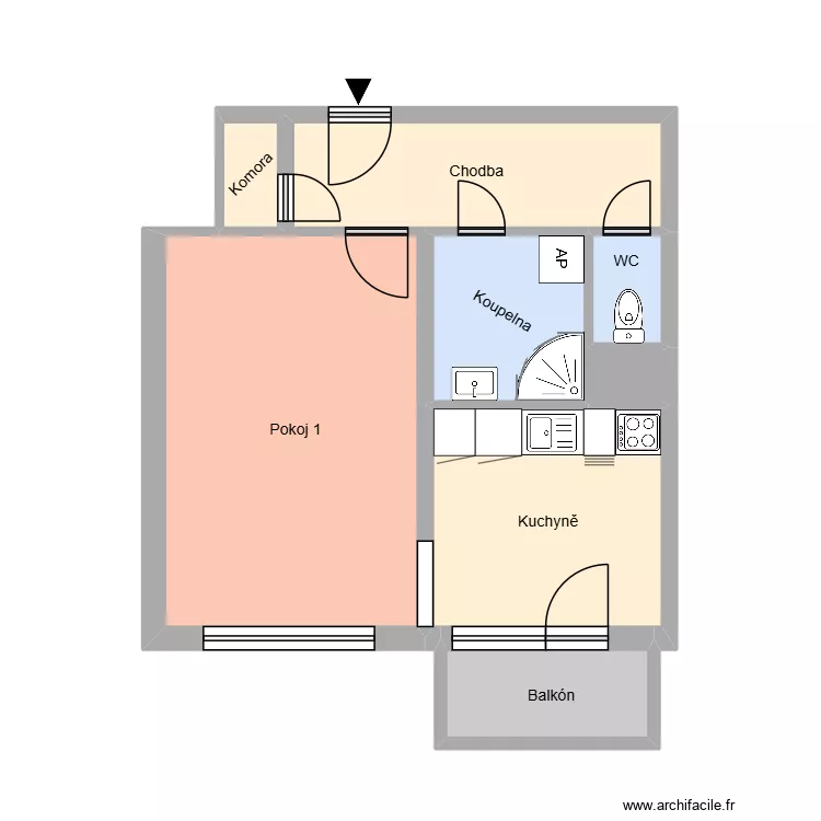 Kosmonautů 1318, byt 33. Floor plan with 12  and 162 m²