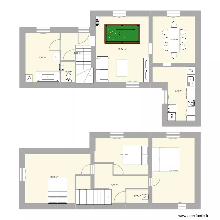 Maison Sainte savine. Floor plan with 12  and 108 m²