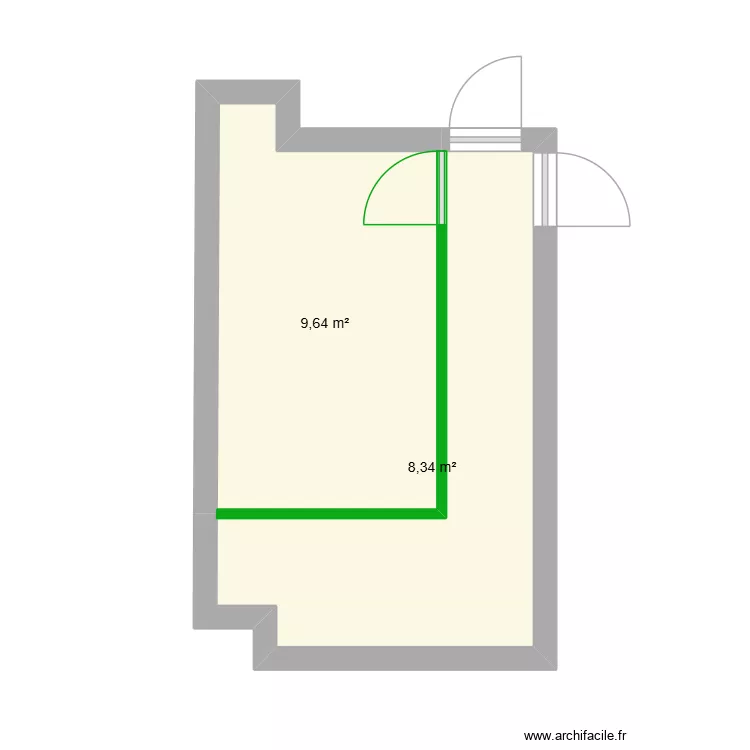 Pet Michelle. Floor plan with 2  and 18 m²