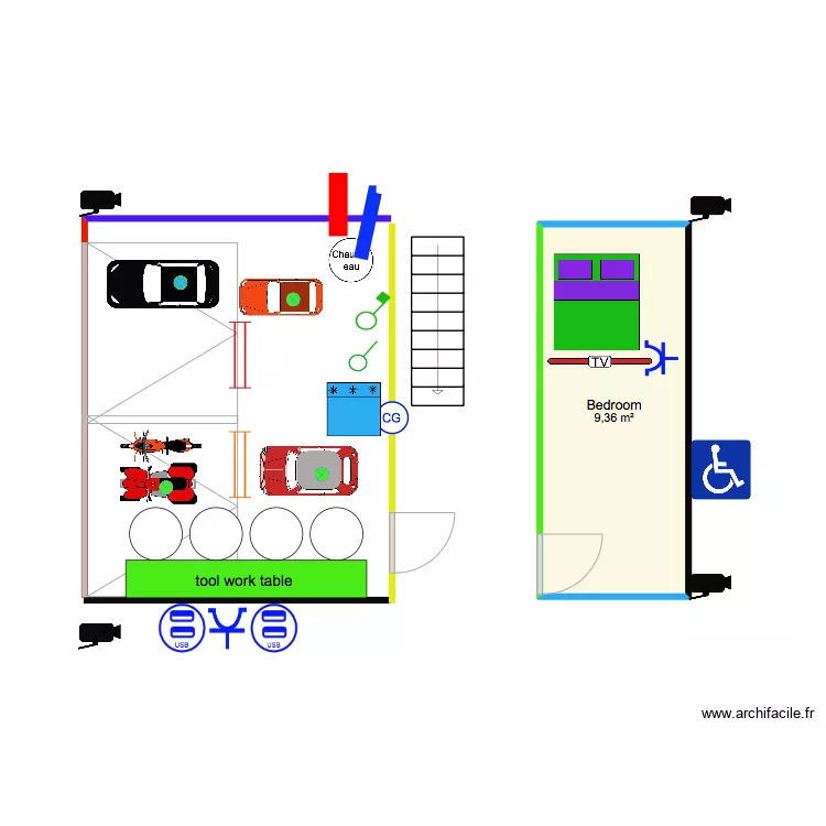 garage floor plan. Floor plan with 